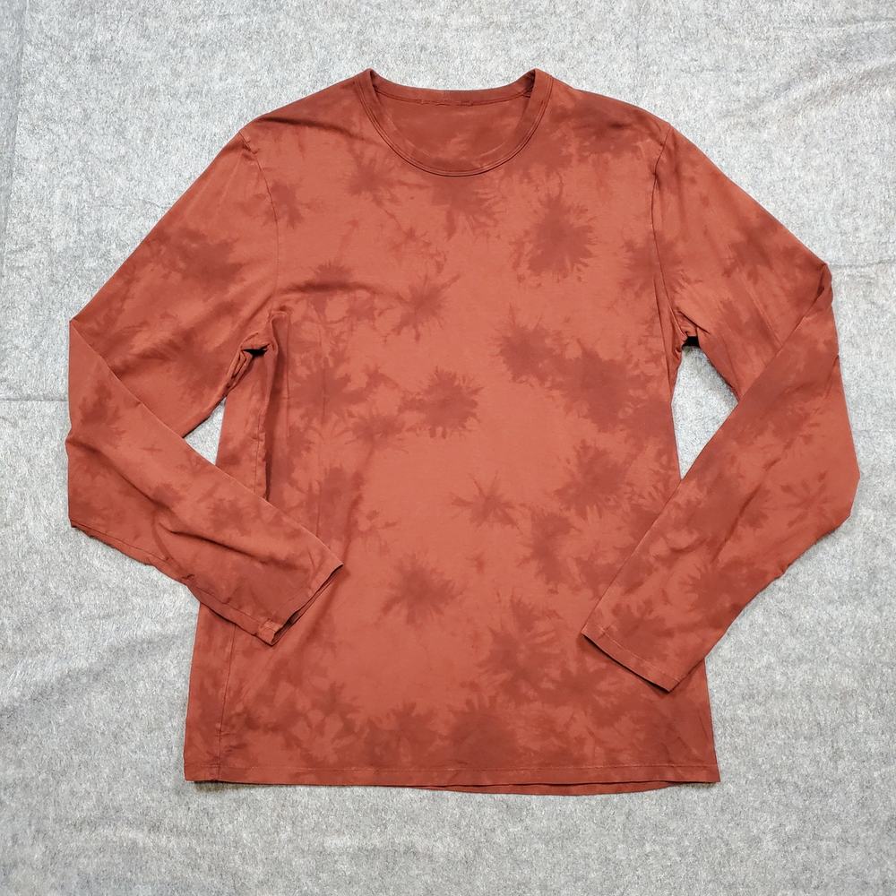 Lululemon Shirt Mens S/M? Fundamental Long Sleeve Shirt Tide Shibori Date Brown - Picture 1 of 7